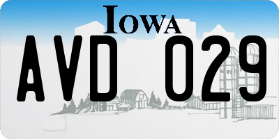 IA license plate AVD029