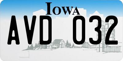 IA license plate AVD032