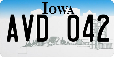 IA license plate AVD042