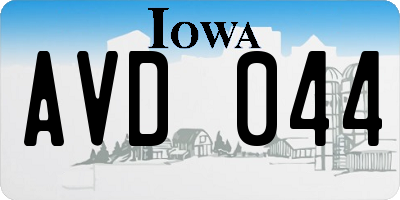 IA license plate AVD044