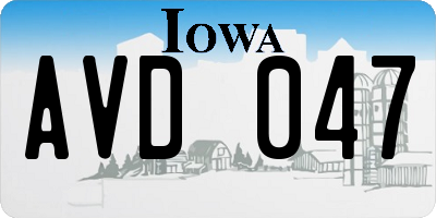IA license plate AVD047