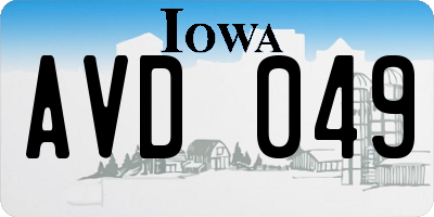 IA license plate AVD049