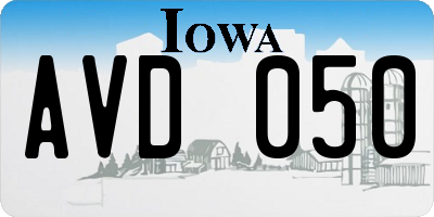 IA license plate AVD050