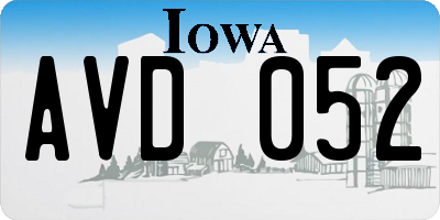 IA license plate AVD052