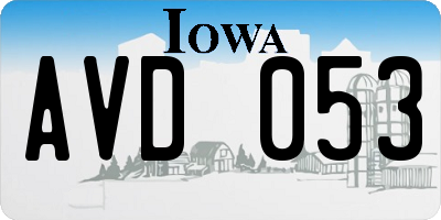 IA license plate AVD053
