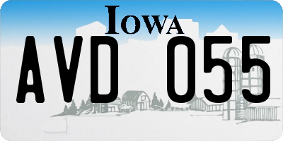 IA license plate AVD055