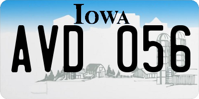 IA license plate AVD056