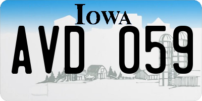 IA license plate AVD059