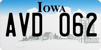 IA license plate AVD062