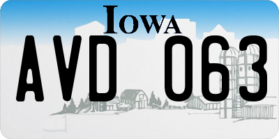 IA license plate AVD063