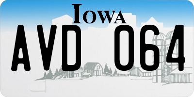 IA license plate AVD064