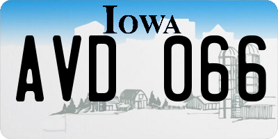 IA license plate AVD066