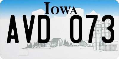 IA license plate AVD073