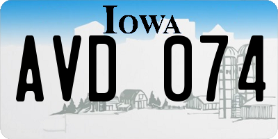 IA license plate AVD074