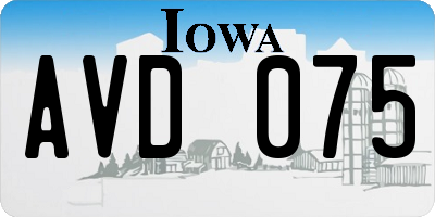 IA license plate AVD075