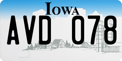 IA license plate AVD078