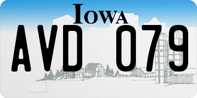 IA license plate AVD079