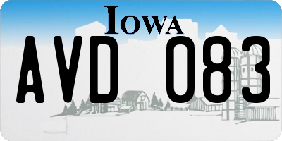 IA license plate AVD083