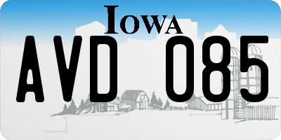 IA license plate AVD085