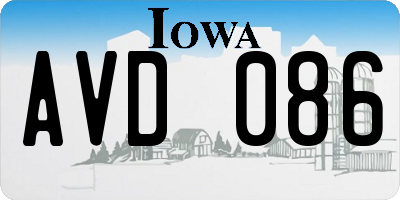 IA license plate AVD086