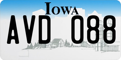 IA license plate AVD088