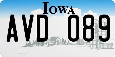 IA license plate AVD089