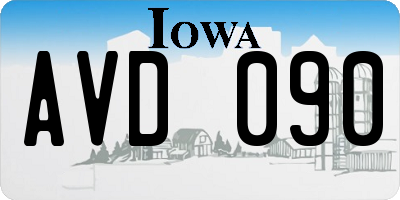 IA license plate AVD090