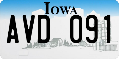IA license plate AVD091