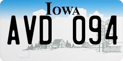 IA license plate AVD094
