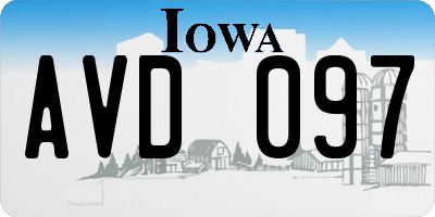 IA license plate AVD097