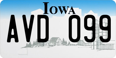 IA license plate AVD099