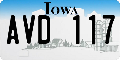 IA license plate AVD117