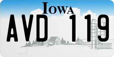 IA license plate AVD119