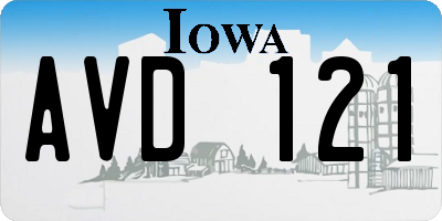 IA license plate AVD121