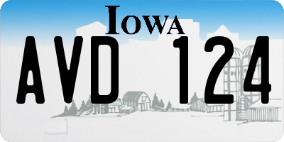 IA license plate AVD124