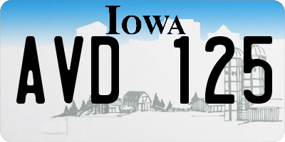 IA license plate AVD125