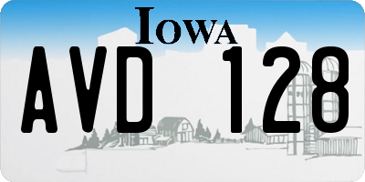 IA license plate AVD128