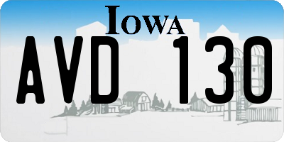 IA license plate AVD130