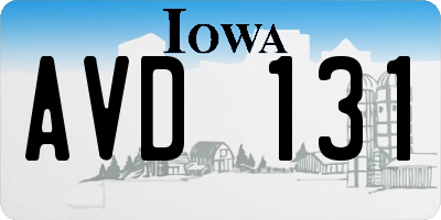 IA license plate AVD131