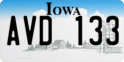 IA license plate AVD133