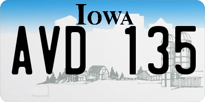 IA license plate AVD135