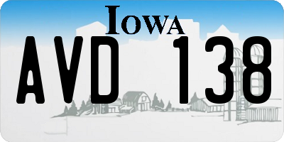 IA license plate AVD138
