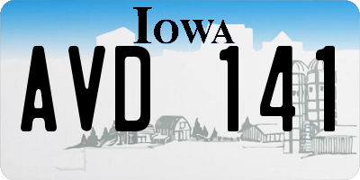 IA license plate AVD141