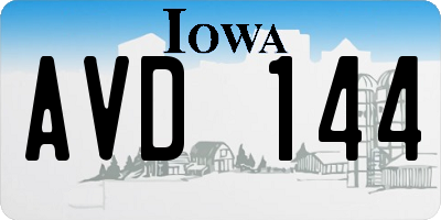 IA license plate AVD144