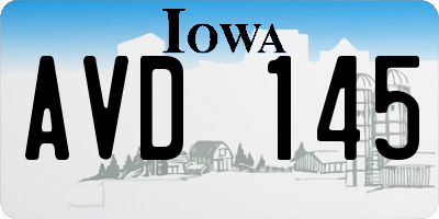 IA license plate AVD145