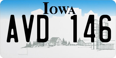 IA license plate AVD146