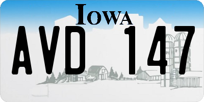 IA license plate AVD147