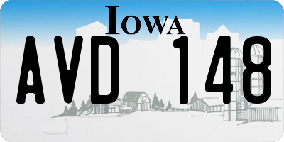 IA license plate AVD148