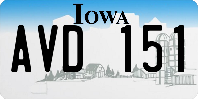 IA license plate AVD151