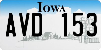 IA license plate AVD153
